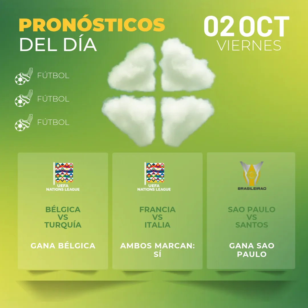 Pronósticos deportivos GRATIS para hoy viernes 02 10 2026 - INTERNA - MiCasino