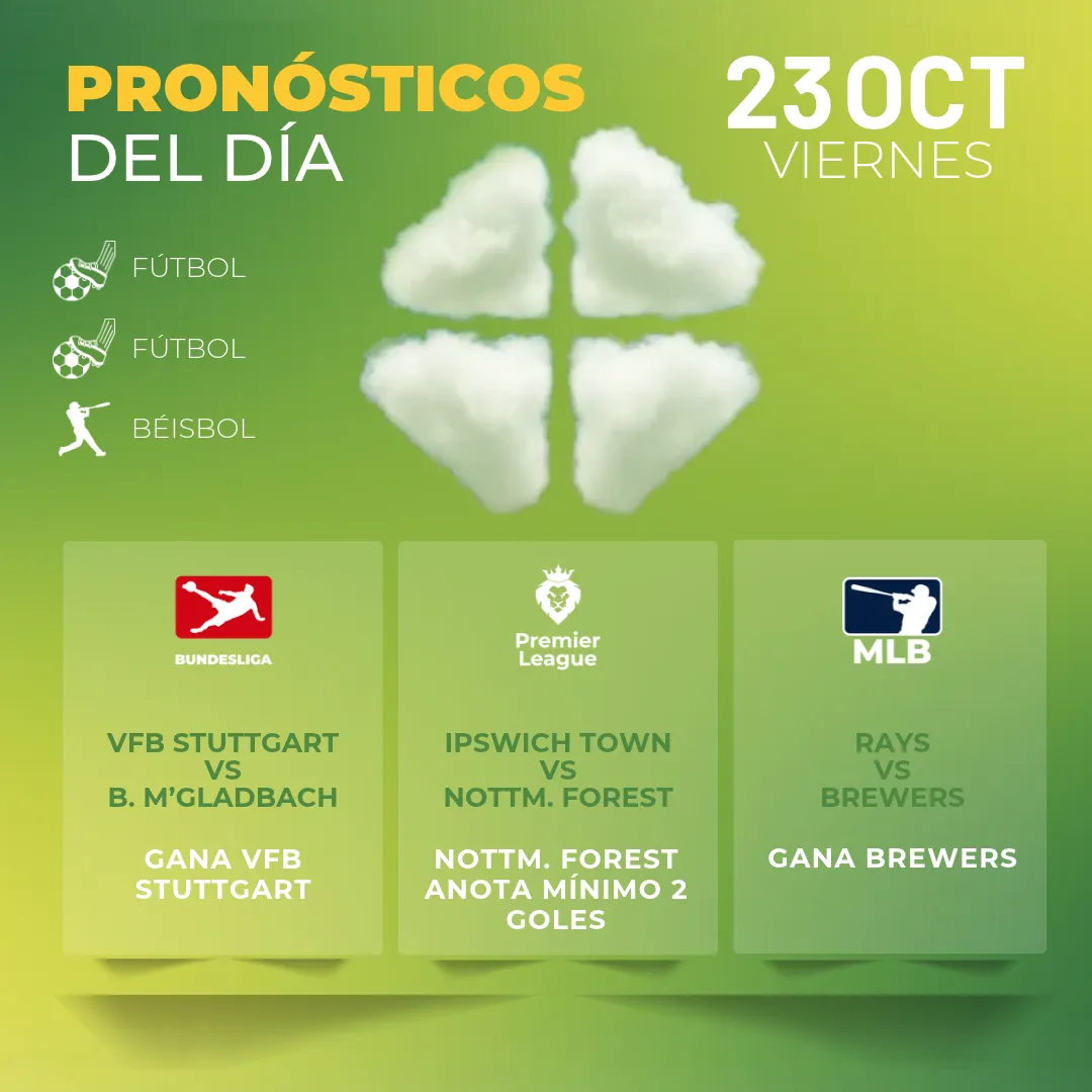 Pronósticos deportivos GRATIS para hoy viernes 23 10 2026 - INTERNA - MiCasino